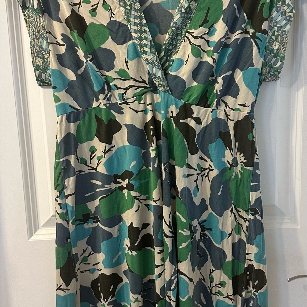 Hale Bob Floral V-Neck Dress, Size L